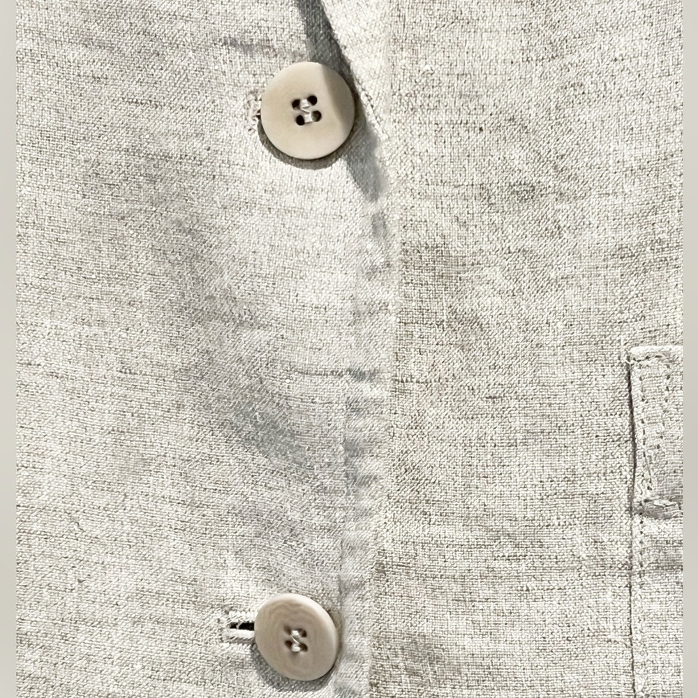 Eileen Fisher Organic Linen lightweight Blazer Metallic Pearl Size PM - Picture 5 of 9